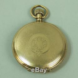 Antique Gold Plated Elgin 15 Jewel Movement Half Hunter Pocket Watch C. 1920 Gwo