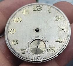 Antique Gubelin Lucerne Movado Pocket Watch Movement 38.5mm