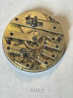 Antique H. F. Benoit Geneva Key Wind Pocket Watch Movement with Box & Key