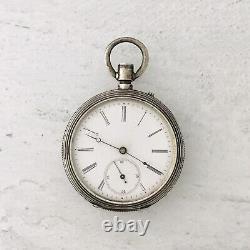 Antique Half Hunter Case Jacot Pocket Watch Unusual Movement 4 Repair 800 Silver