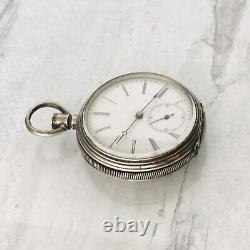 Antique Half Hunter Case Jacot Pocket Watch Unusual Movement 4 Repair 800 Silver