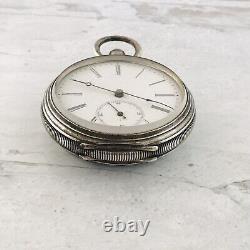 Antique Half Hunter Case Jacot Pocket Watch Unusual Movement 4 Repair 800 Silver