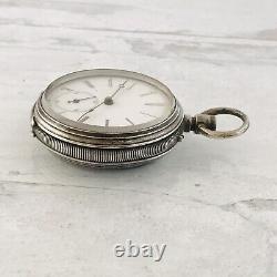 Antique Half Hunter Case Jacot Pocket Watch Unusual Movement 4 Repair 800 Silver