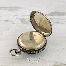 Antique Half Hunter Case Jacot Pocket Watch Unusual Movement 4 Repair 800 Silver