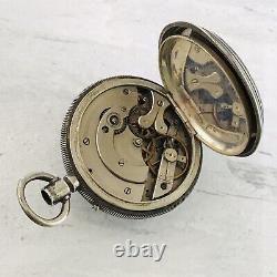 Antique Half Hunter Case Jacot Pocket Watch Unusual Movement 4 Repair 800 Silver