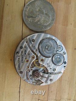 Antique Hamilton 10S 917 17 Jewels Adjusted Pocket Watch Movement PARTS repair