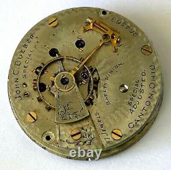 Antique Hampden Dial John C Dueber Special Pocket Watch Movement For Parts