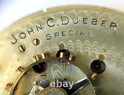 Antique Hampden Dial John C Dueber Special Pocket Watch Movement For Parts