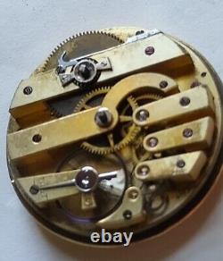 Antique Hand Engraved Pocket Watch Dial & unusual movement