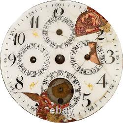 Antique Hasler Triple Date Moonphase Mechanical Pocket Watch Movement Incomplete