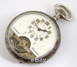 Antique Hebdomas Exposed Mechanical Movement Pocket Watch Needs Work LAYBY