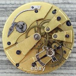 Antique High Grade Duplex Key Wind Pocket Watch Movement + Breguet Shock System