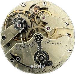 Antique Hurlburt Key Wind Pocket Watch Movement Charles Jacot High Grade Swiss