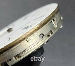 Antique Hy Moser & Ci Wolf Tooth 44mm Pocket Watch Movement Running Well