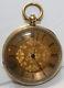 Antique J. F. Jacot 18k Gold Open Face Pocket Watch Engraved Withkey Wind Movement