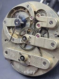 Antique James Dubois Locle Pocket Watch Movement Running 41.5mm