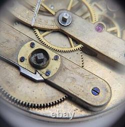 Antique James Nardin 46mm Pocket Watch Movement Runs High Grade