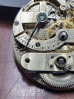 Antique Jules Huguenin High Grade Pocket Watch Movement For Repairs 43mm