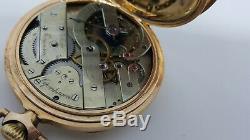 Antique Jules Jurgensen Pocket Watch Movement In Gold Filled Open Face Case