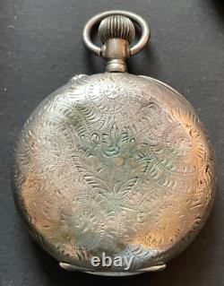 Antique Kohler Geneve Pocket Watch Movement 52.55mm Case Running Ticks 15j Swiss