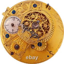 Antique Large Eardley Norton Date Pointer Verge Fusee Pocket Watch Movement Rare