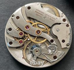 Antique Longines Cal 17LU Pocket Watch Movement Running Ticks 17.95M 17j Swiss
