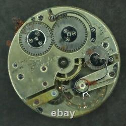 Antique Longines Mechanical Hunter Pocket Watch Movement w Snail Cam Regulator
