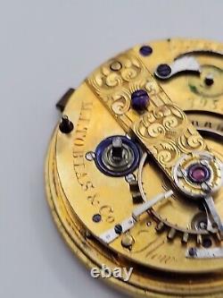 Antique M. I. Tobias Liverpool Fusee Pocket Watch Movement 44mm SN 39586