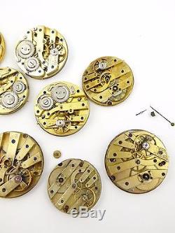 Antique Mechanical Pocket Watch Movements Parts Steam Punk Restoration LAYBY
