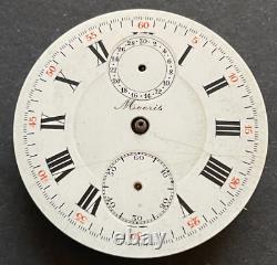 Antique Moeris Chronograph Pocket Watch Movement Parts/Repair 44.3mm Swiss