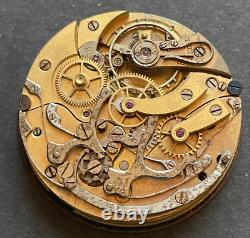Antique Moeris Chronograph Pocket Watch Movement Parts/Repair 44.3mm Swiss