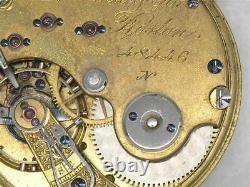 Antique N (18) Size E. Howard Series IV Pocket Watch Adjusted Movement & Dial