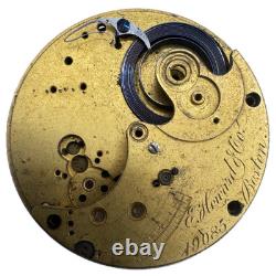 Antique N 1868 E. Howard Co 17 Jewel Pocket Watch Movement 69 Unadjusted USA