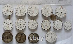 Antique OMEGA 15-lot Old Pocket watch MOVEMENTS not running, FOR PARTS REPAIR