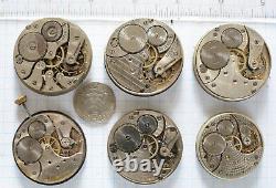 Antique OMEGA 15-lot Old Pocket watch MOVEMENTS not running, FOR PARTS REPAIR