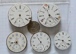 Antique OMEGA 15-lot Old Pocket watch MOVEMENTS not running, FOR PARTS REPAIR