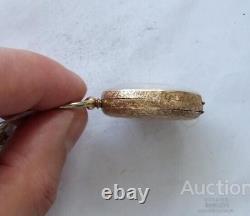 Antique Pocket Watch Gold 14K Mechanical Swiss Enamel Open Face Rare Old 19th