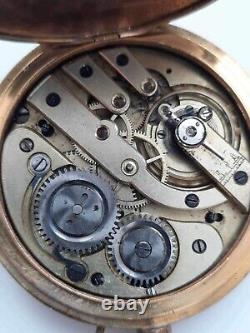 Antique Pocket Watch Mechanical Swiss H Moser Cie Gilt Open Face Rare Old 19th