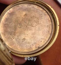 Antique Pocket Watch Mechanical Swiss H Moser Cie Gilt Open Face Rare Old 19th