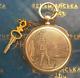 Antique Pocket Watch Mechanical Swiss Silver Fisherman Key Chain Rare Old 19th