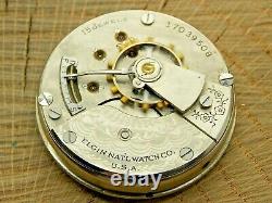 Antique Pocket Watch Movement Elgin Grade 317 18s 15j Openface Multi-Color Dial