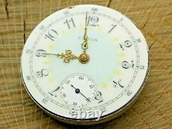 Antique Pocket Watch Movement Elgin Grade 317 18s 15j Openface Multi-Color Dial