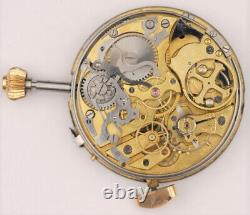 Antique Pocket Watch Quarter Repeater Chronograph Movement with enamel dial