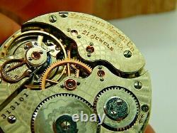 Antique Pocket watch movement Rare Hamilton Grade 971 railroad 21 jewel 16 size