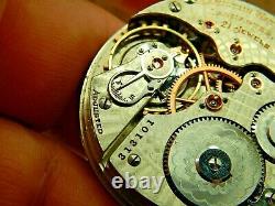 Antique Pocket watch movement Rare Hamilton Grade 971 railroad 21 jewel 16 size