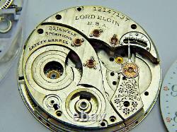 Antique Pocket watch movement parts 23 jewel 12s Lord Elgin grade 194 circa 1906