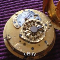 Antique Pump Action Dumb Repeater watch movement, Roux Bordier, french