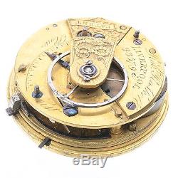 Antique Rob Roskell Liverpool Pocket Watch Movement & Dial Serial # 23579 Parts