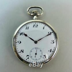 Antique Silver Swiss Movement Pocket Watch London Import Marks For 1918 G. W. O