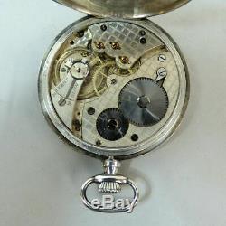 Antique Silver Swiss Movement Pocket Watch London Import Marks For 1918 G. W. O